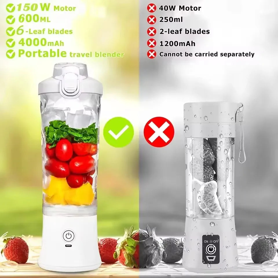 Portable Blender 600ML Electric Juicer Fruit Mixer
