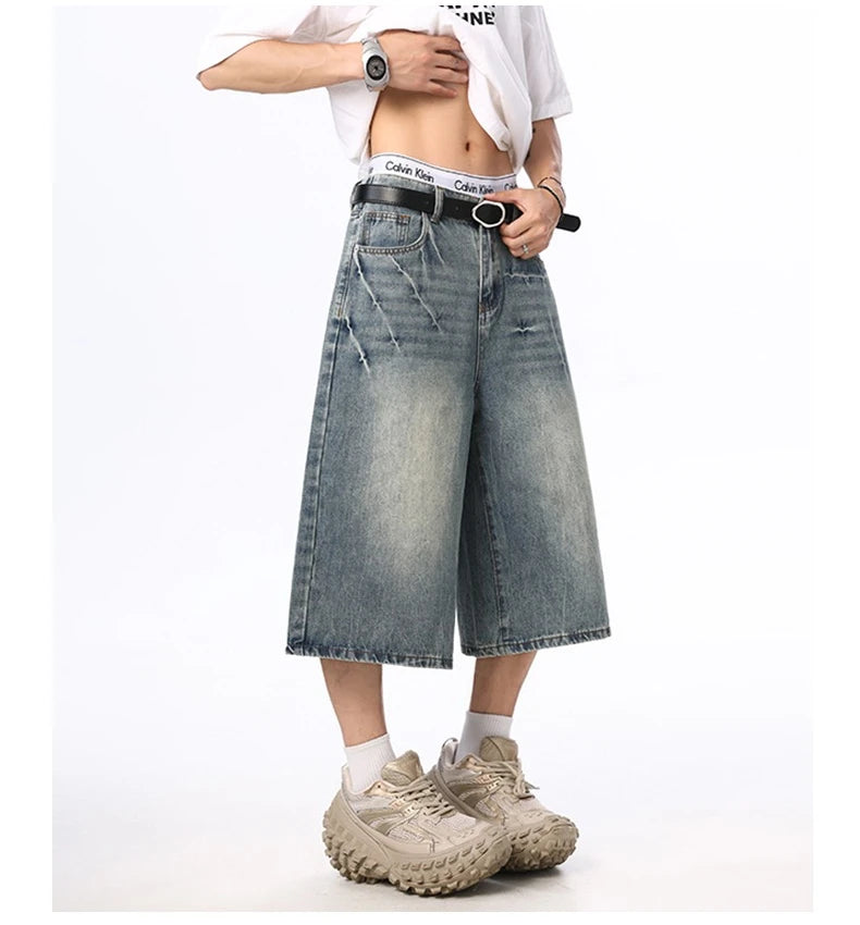 Summer New Mens Oversized Wide Shorts