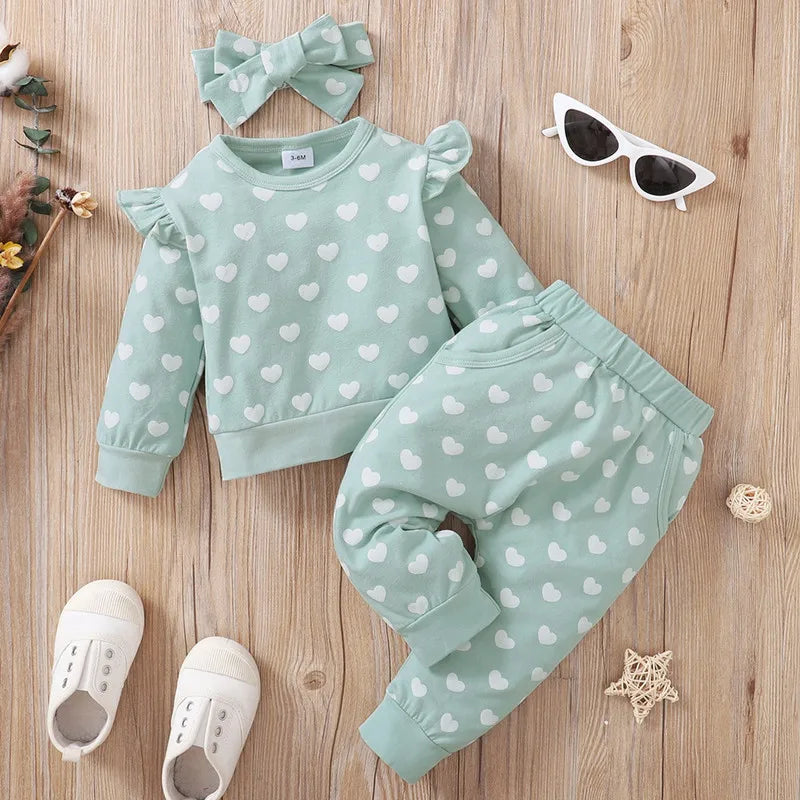 Autumn Newborn Baby Girl Pant Set