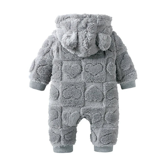 Baby Clothes Romper Long Sleeve Arctic Velvet Hooded