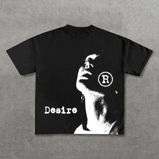 Vintage Desire Graphic Print 100% Cotton T-Shirt