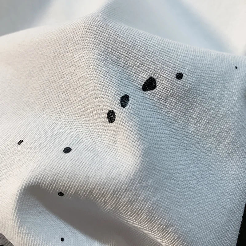 Ink embossed letter short sleeved T-shirt for men
