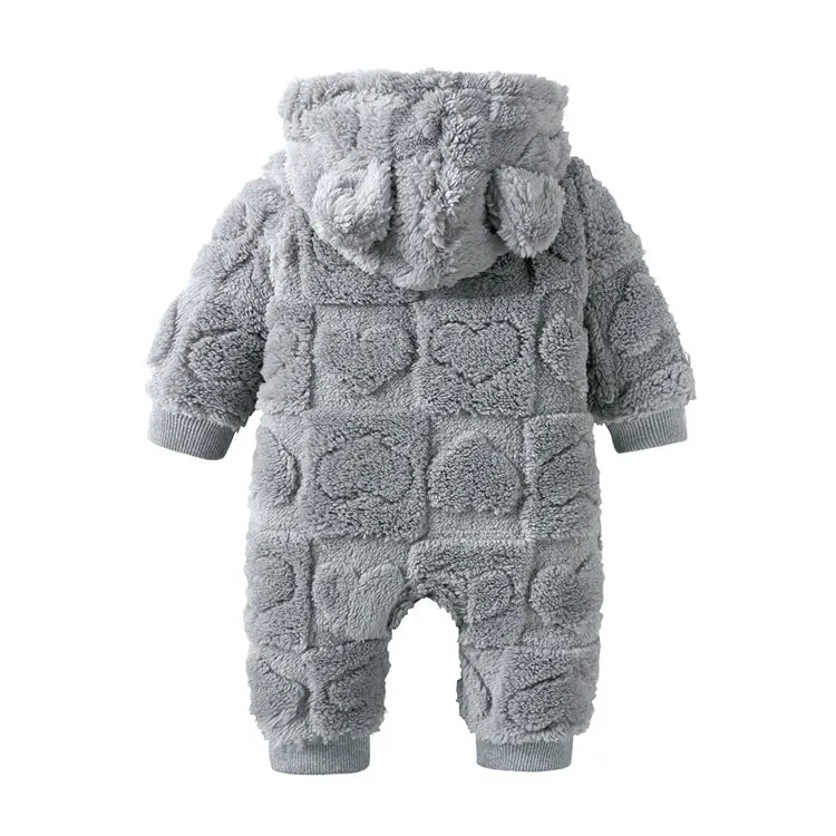 Baby Clothes Romper Long Sleeve Arctic Velvet Hooded