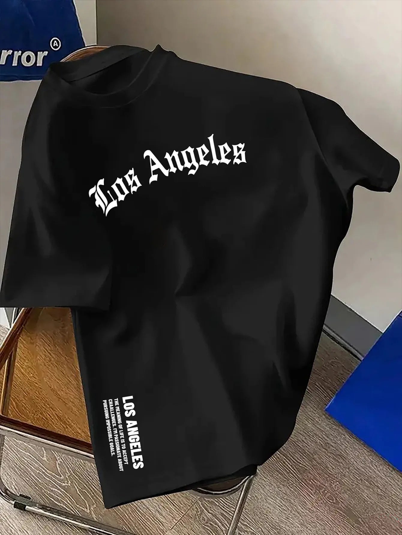 Los Angeles Letter Printed Loose Large Casual T-Shirt