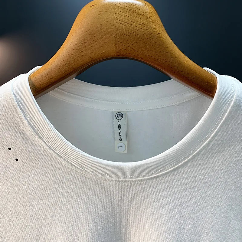 Ink embossed letter short sleeved T-shirt for men