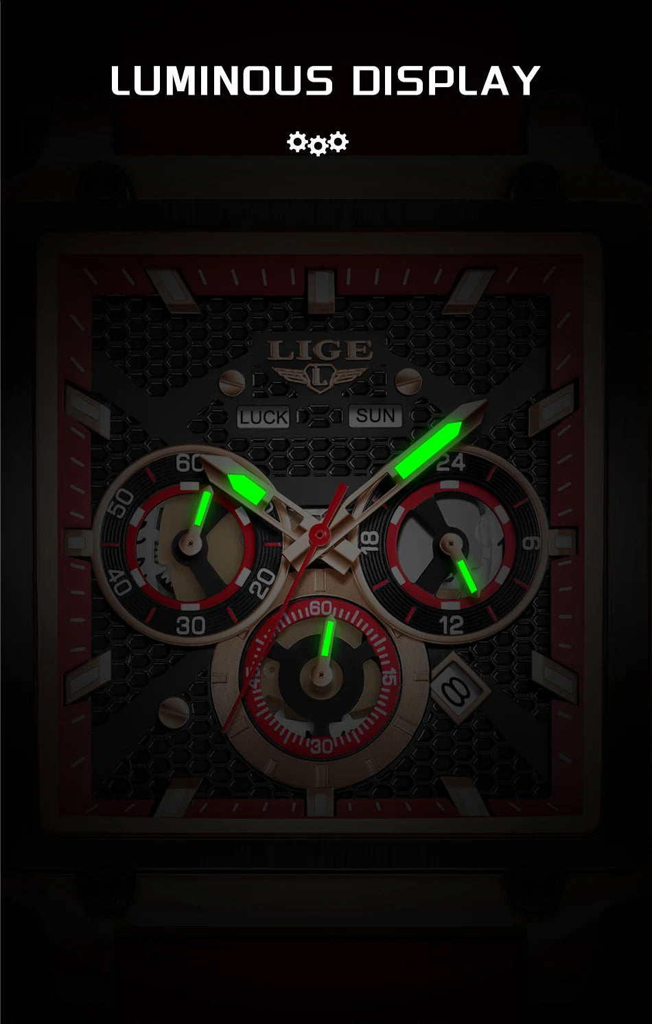 LIGE Square Man Watch