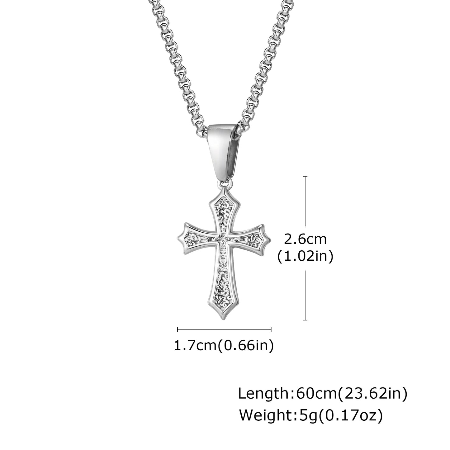 Cross Pendant Necklace for Men Boys,50/55/60cm