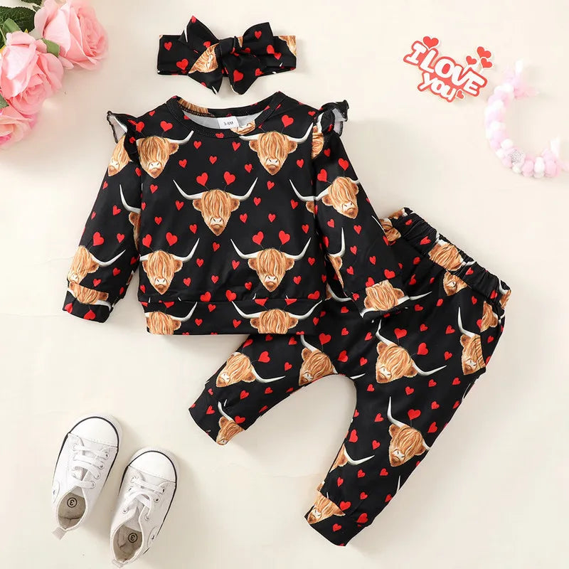 Autumn Newborn Baby Girl Pant Set