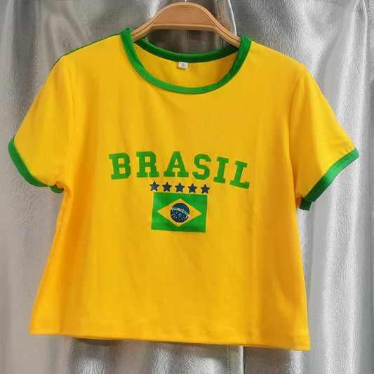 Brazil Letter Print 2 Piece Tracksuit Set