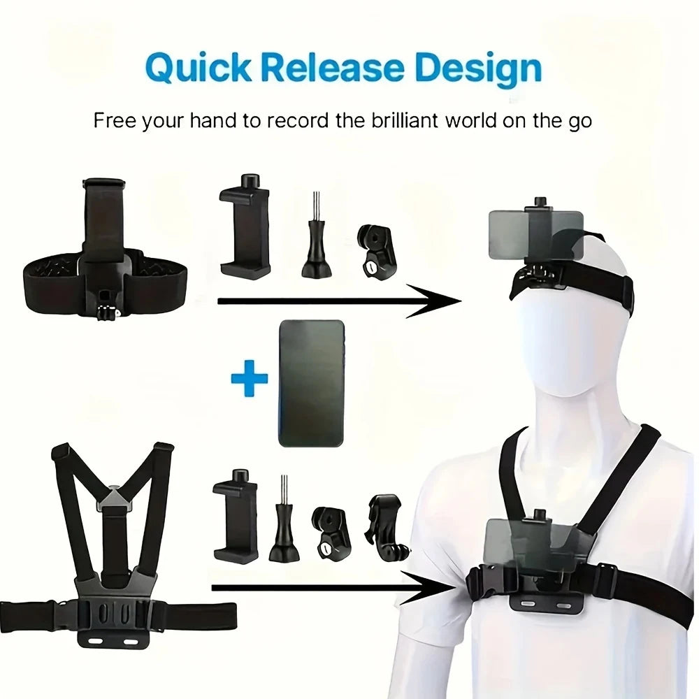 Head & Chest Strap Ajustable for GoPro