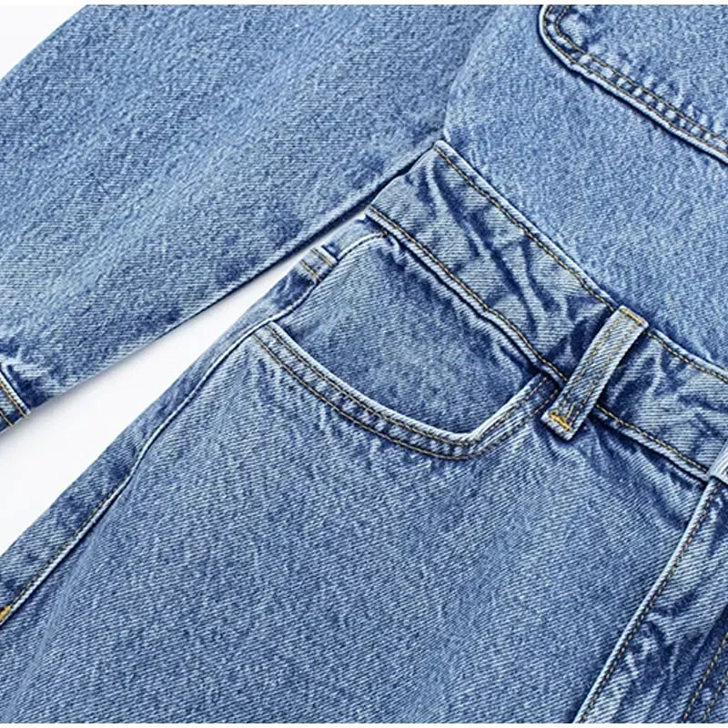 Long Sleeve Denim Jumpsuit