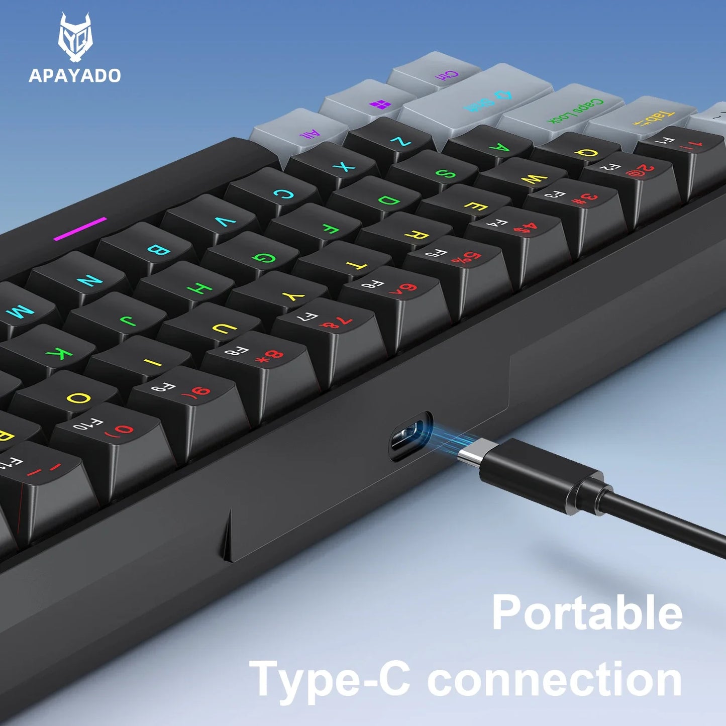 K61 61-keys Wired Mechanical Keyboard,Type-C