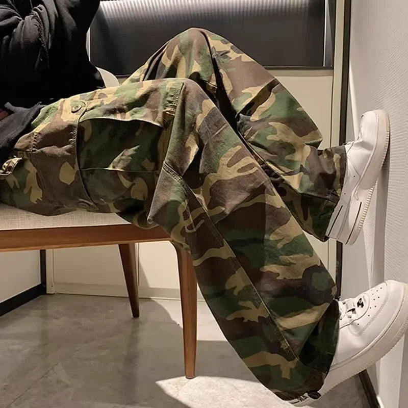 Trendy Vintage Camouflage Cargo Pants
