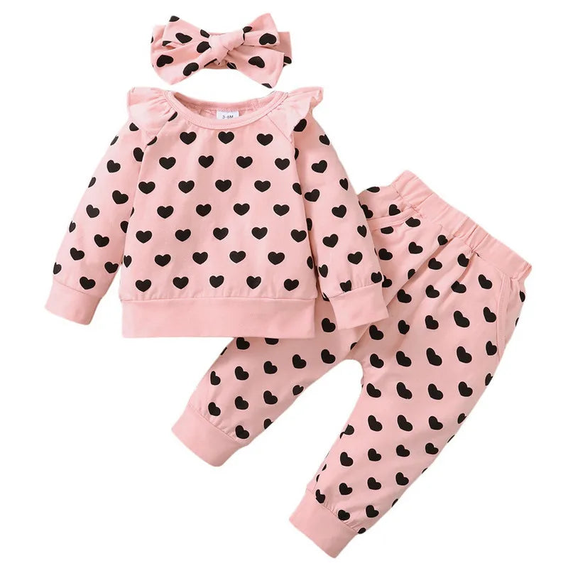Autumn Newborn Baby Girl Pant Set