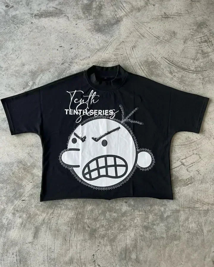 Streetwear American Retro T shirts Y2K Clothes Men Hip Hop Goddess Oversized Tshirt