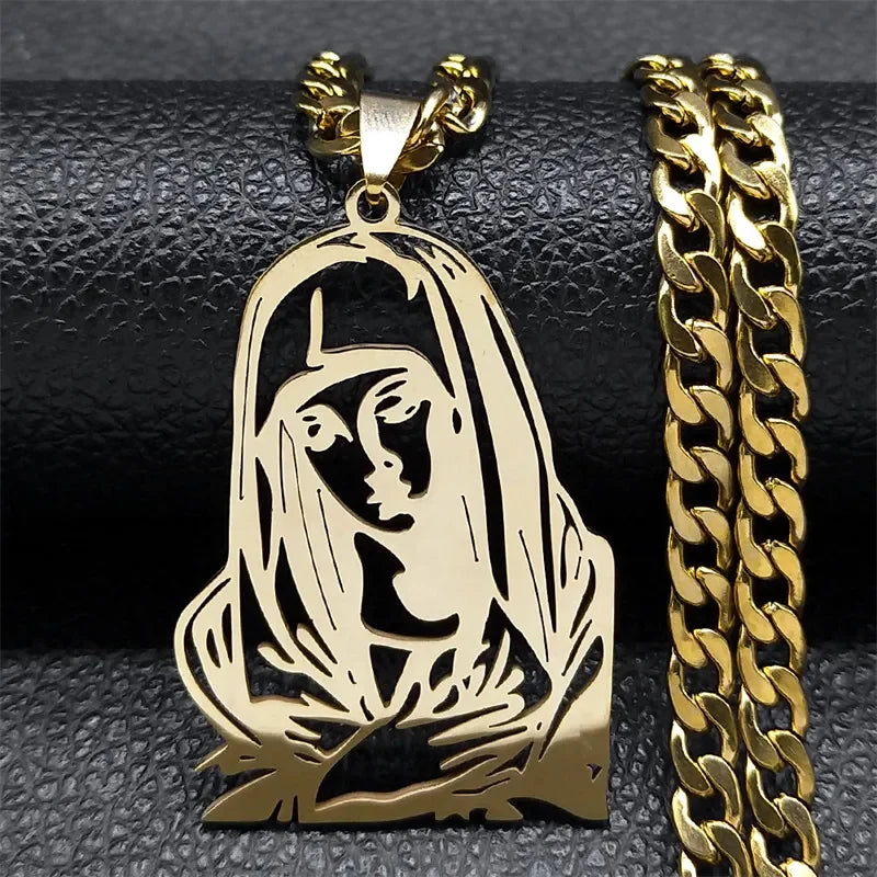 Hip Hop Punk Crown of Thorns Jesus Cross Necklace