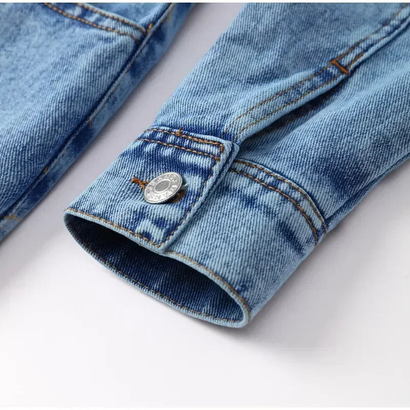 Long Sleeve Denim Jumpsuit