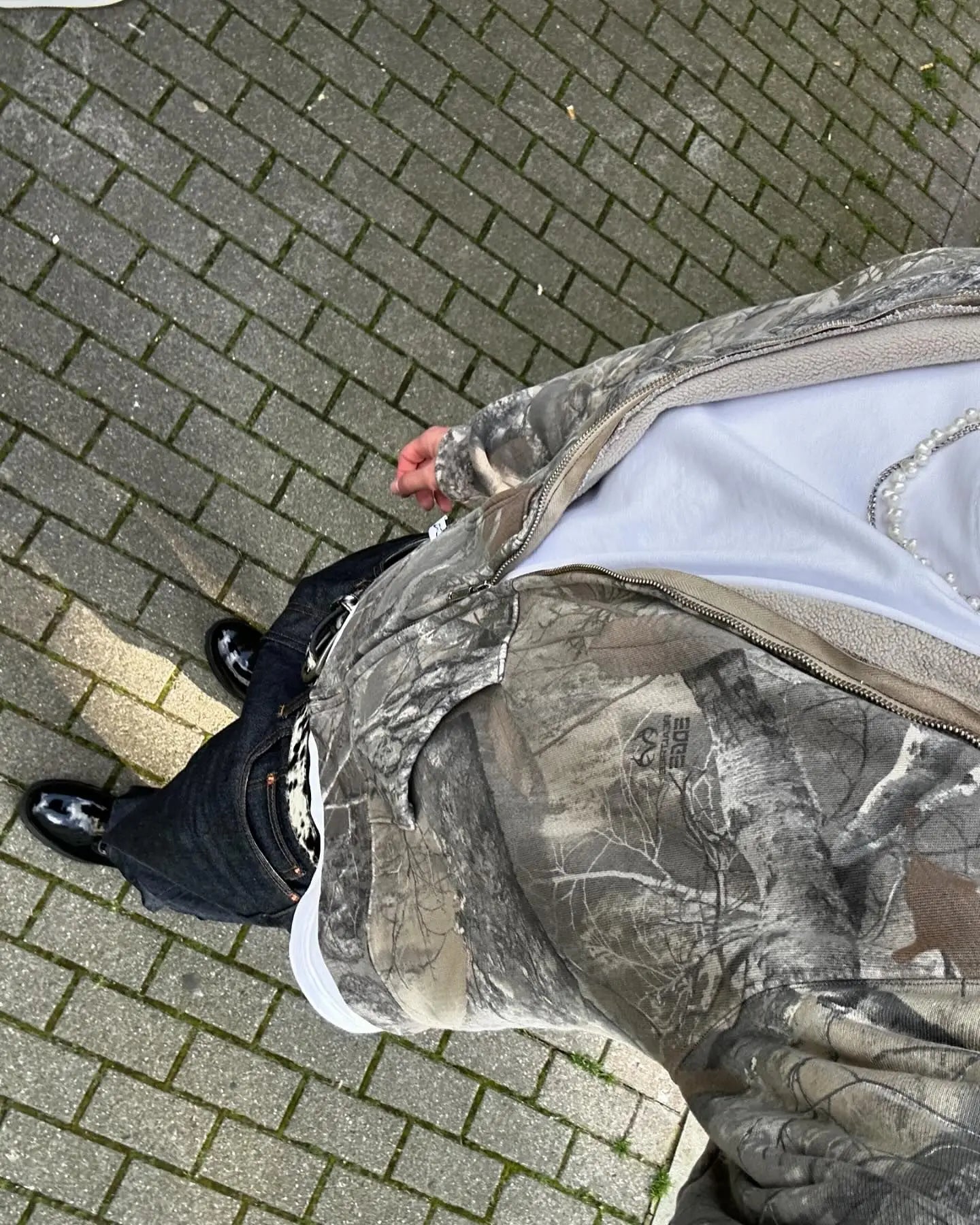 Y2K Retro zip up Hoodie Men Camouflage