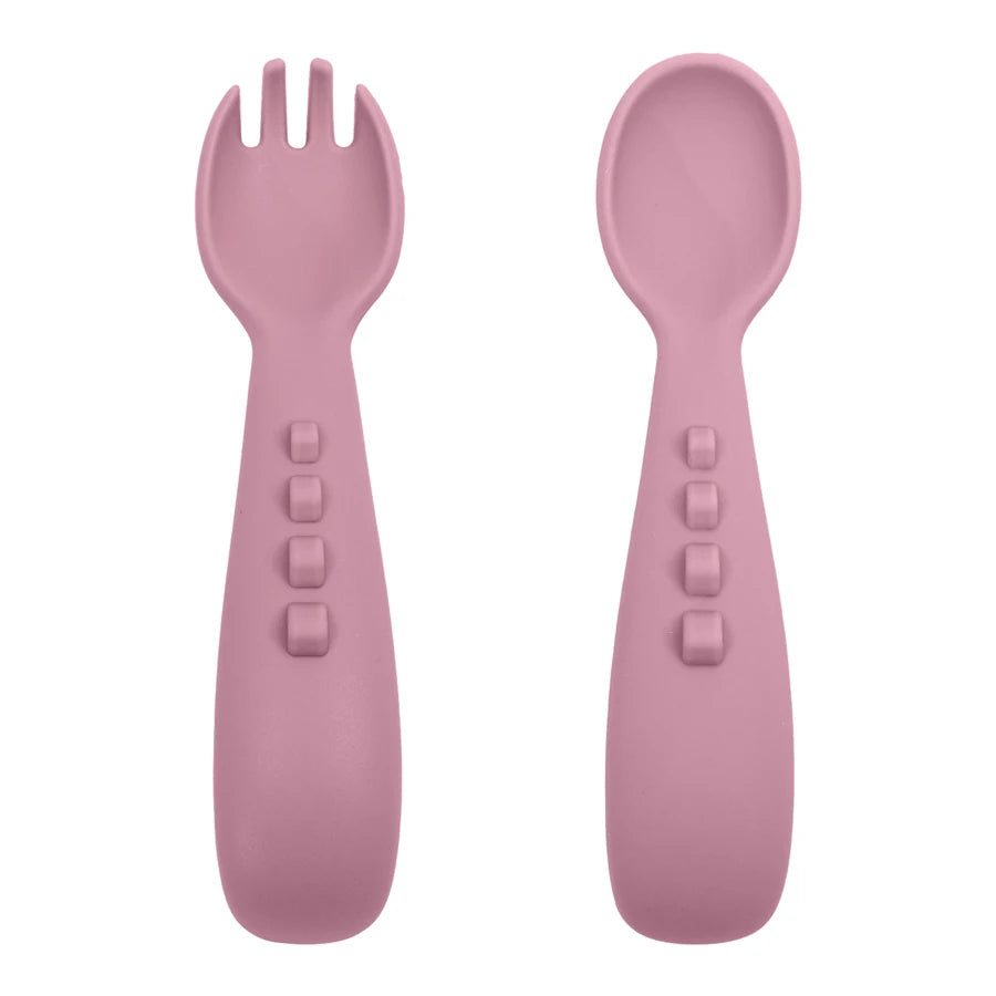 2PCS Silicone Baby Spoons, Fork