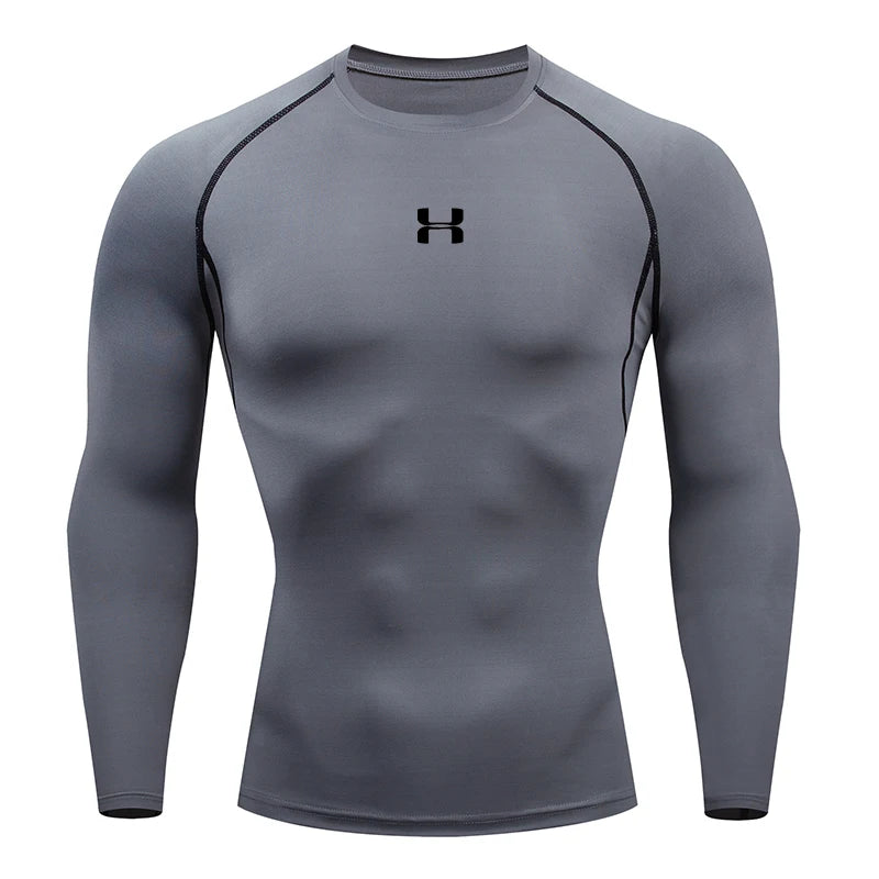 Men Running Compression T-shirt Long