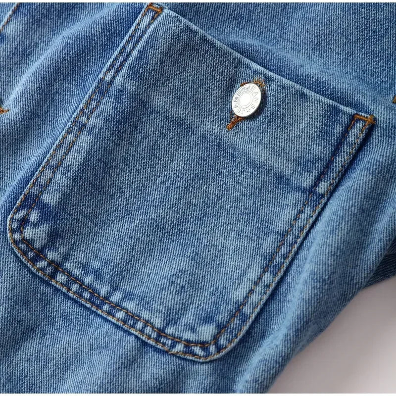 Long Sleeve Denim Jumpsuit