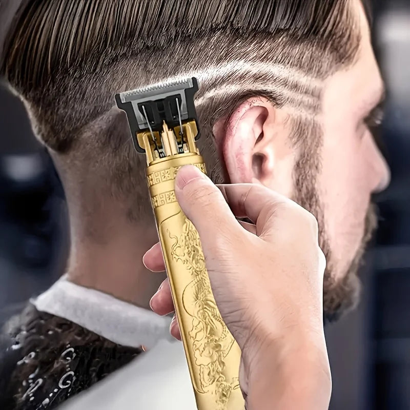 T9 Dragon Carved Hair Clipper – 0mm Precision