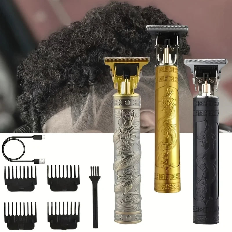 T9 Dragon Carved Hair Clipper – 0mm Precision