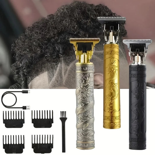 T9 Dragon Carved Hair Clipper – 0mm Precision