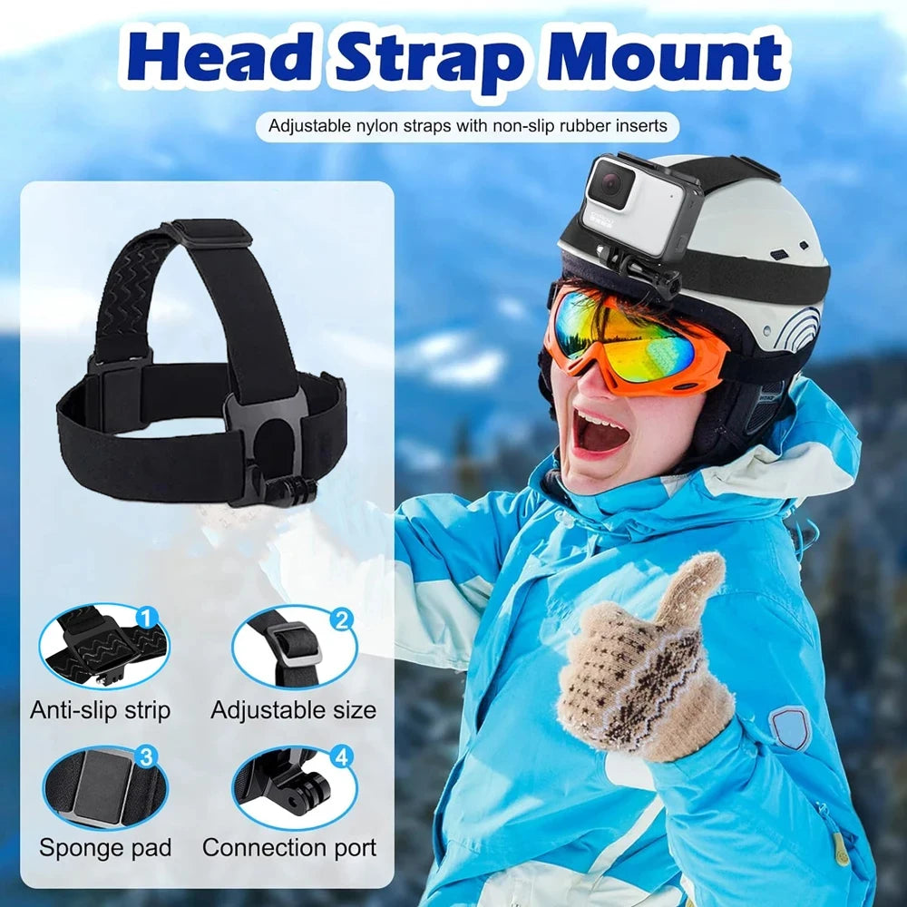 Head & Chest Strap Ajustable for GoPro