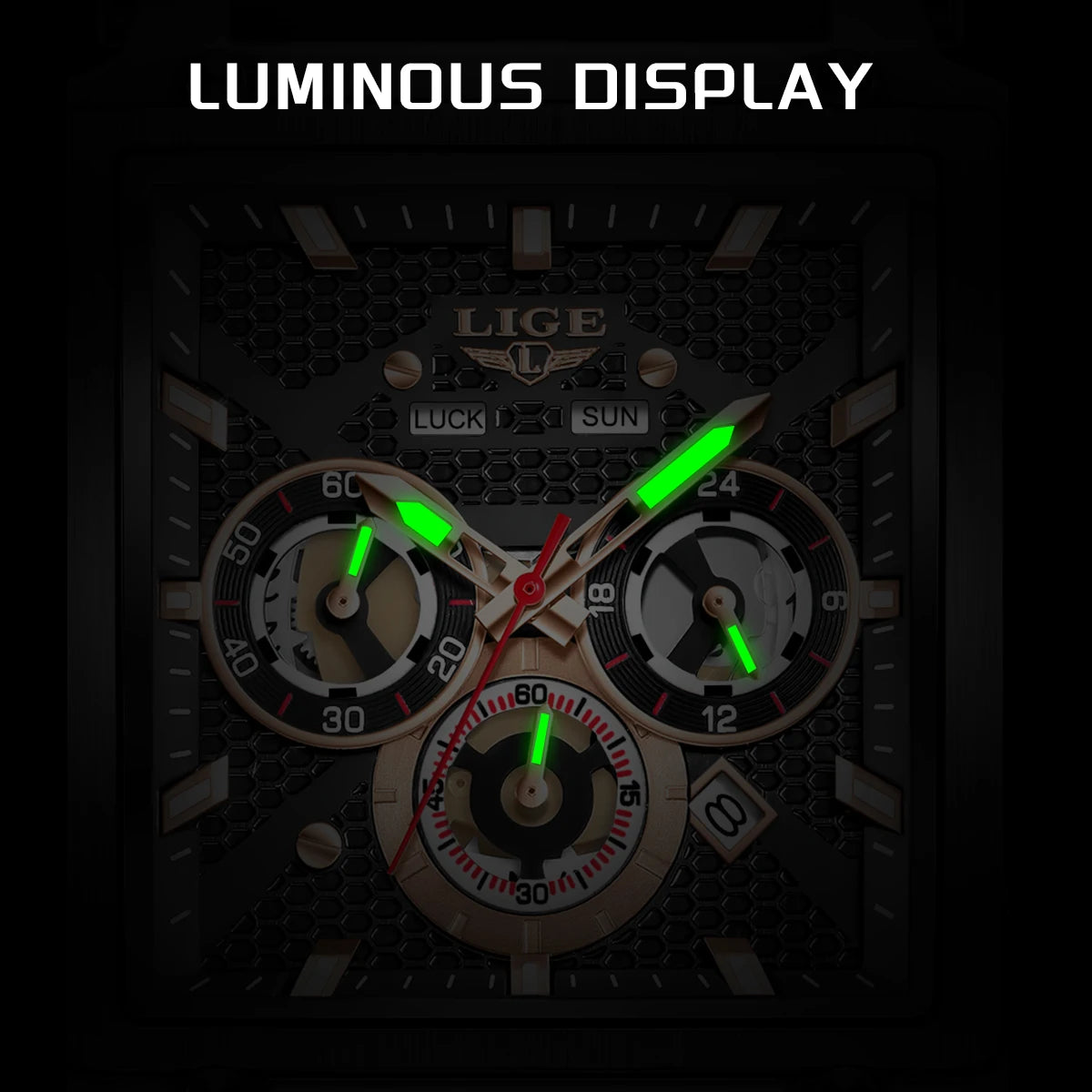 LIGE Square Man Watch