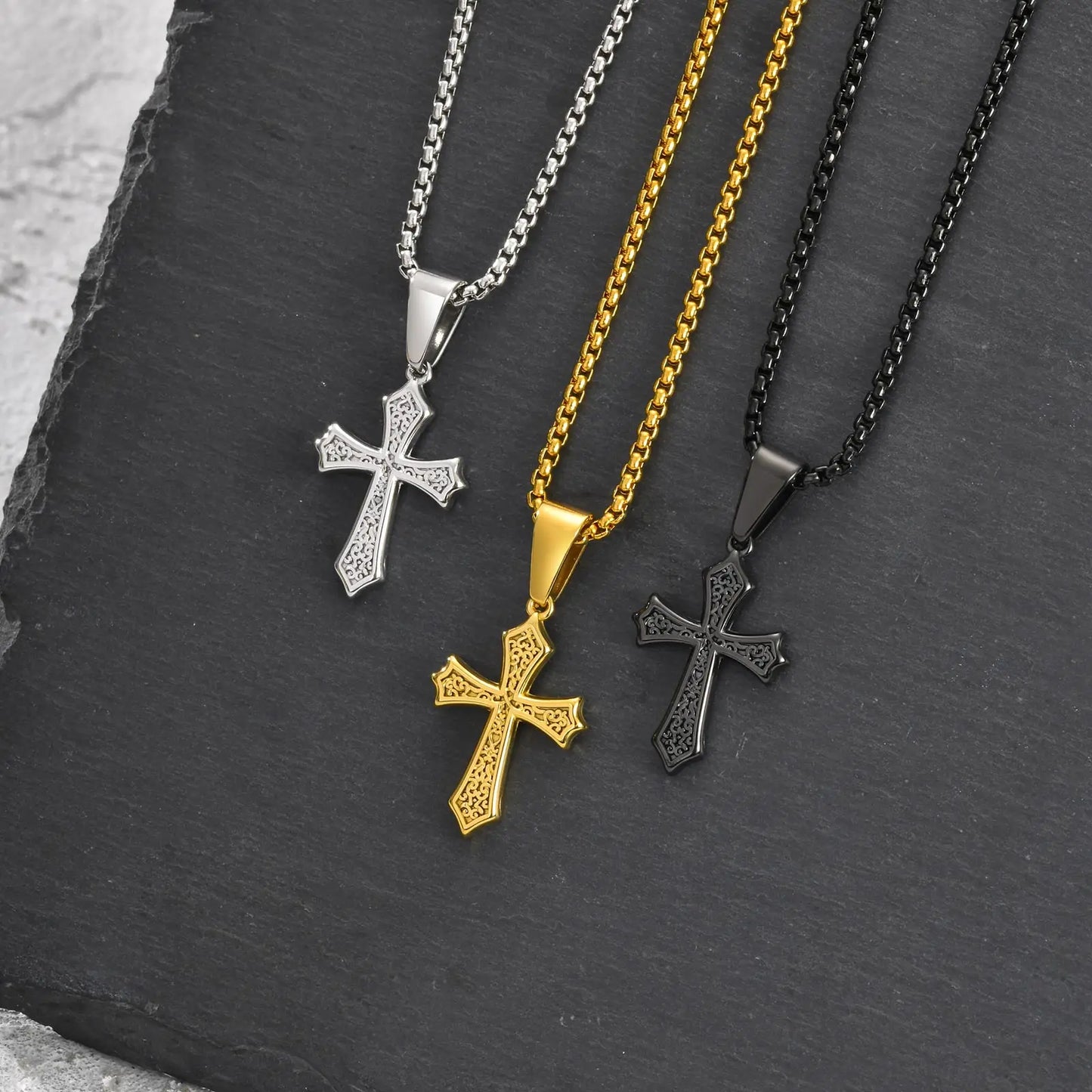 Cross Pendant Necklace for Men Boys,50/55/60cm