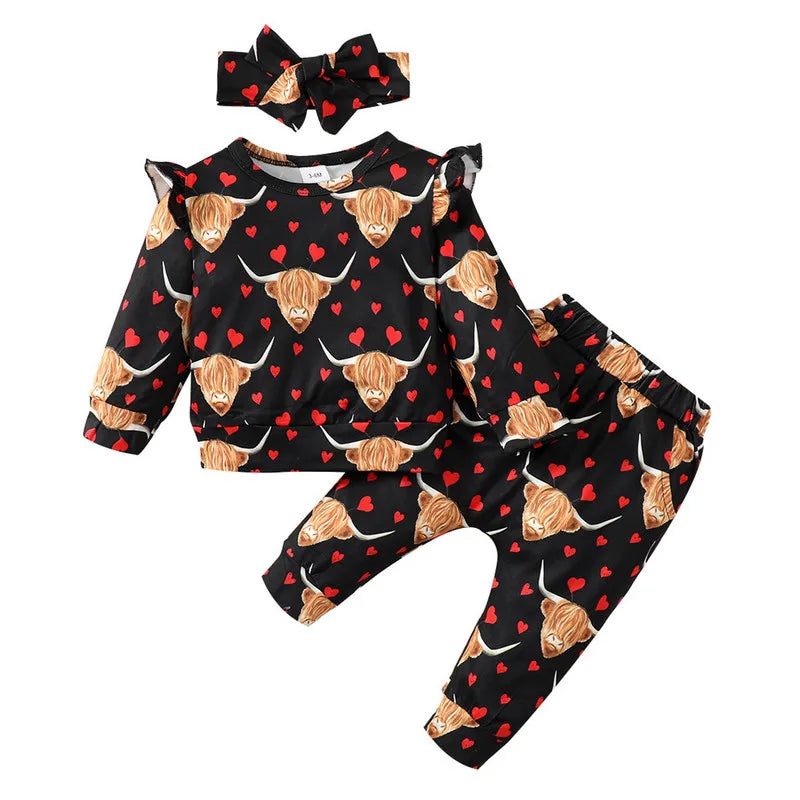 Autumn Newborn Baby Girl Pant Set