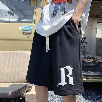 Men's Large Loose Gothic Letter B Printed Casual Pants Fashion