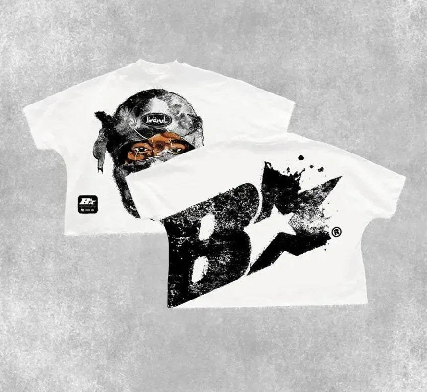 Streetwear American Retro T shirts Y2K Clothes Men Hip Hop Goddess Oversized Tshirt